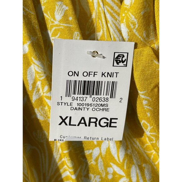 Style & Co XL Yellow Floral Bell Sleeve On Off Knit Top Dainty Ochre Rayon Blend - Picture 9 of 10